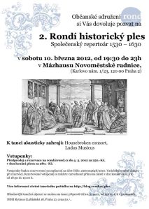 Plakát renesanční ples v Mázhausu